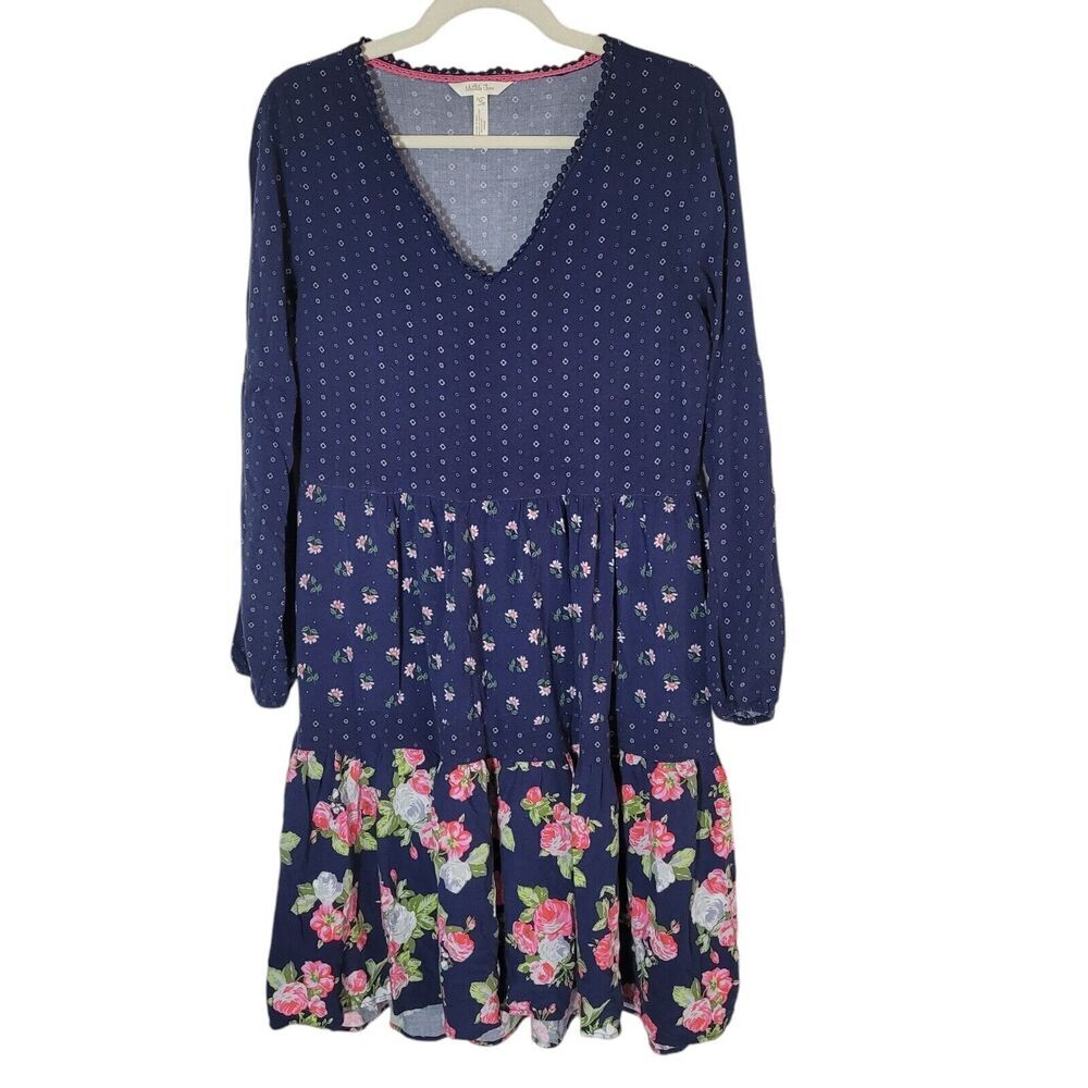 Matilda Jane Floral Mini Babydoll‎ Peasant Dress Women's Medium Blue Cottagecore